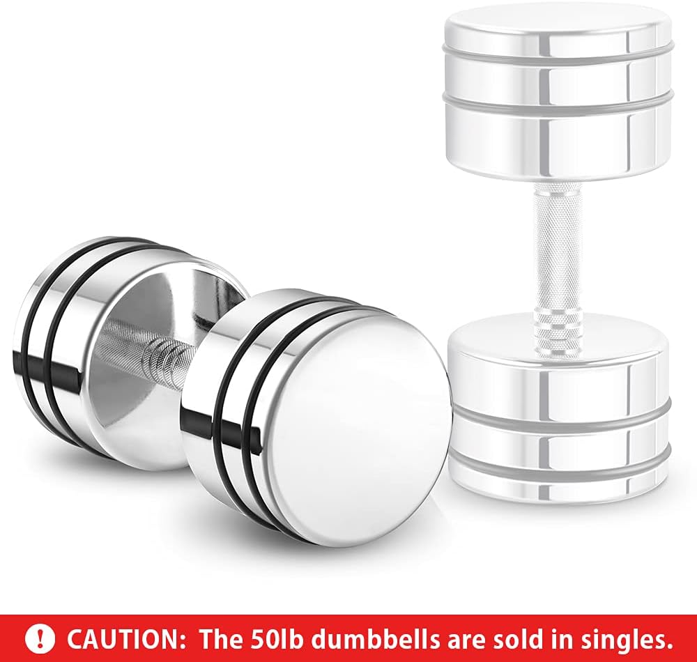 Northdeer Steel Dumbbells Ultracompact & Adjustable Chrome Dumbbell with Foam Handles 5lb 10lb 15lb 20lb 30lb 50lb Home Gym Workout (Choice of Size)