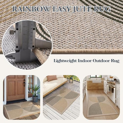 Lahome Rainbow Muddy Mats for Indoor, 32"x48" Indoor Outdoor Front Door Mat