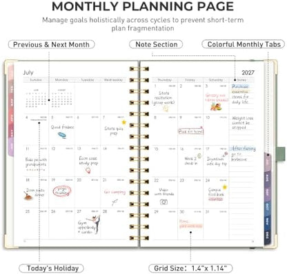 RETTACY 2027 Planner, Weekly and Monthly, A5 Size (5.7" x 8.3")