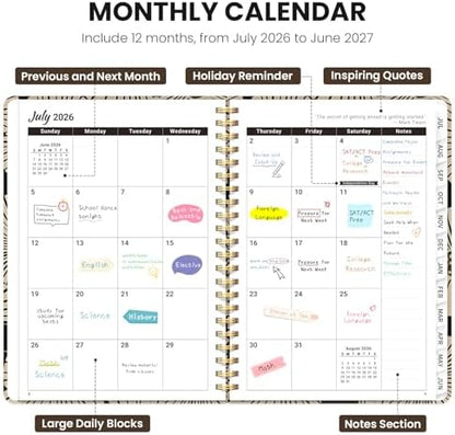 ZOTIA Planner 2026-2027 Weekly & Monthly Calendar Planner Jul 2026-Jun 2027