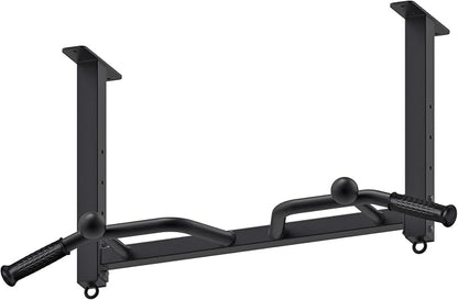 Kipika 32" Ceiling Mounted Pull Up Bar - Heavy Duty, Highly Adjustable, Multifunctional Chin Up Bar - Home Gym System with Punching Bag Hanger and Resistance Bands Training