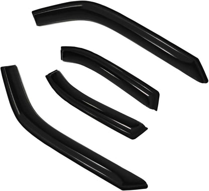 4pc Sun Rain Guards Window Visor Wind Deflector Compatible with Nissan Sentra Sedan 00-06 Smoke 94227