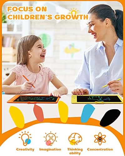Bravokids LCD Writing Tablet for 3-8 Year Old Girls and Boys - 10 Inch Electronic Doodle Board Drawing Pad, Educational Birthday Gift for Kids and Toddlers (Yellow)
