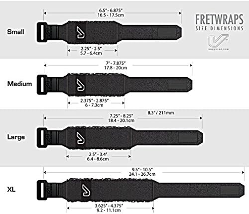 Gruv Gear Fret Wrap & Guitar Mute, Fretwrap for Acoustic, Electric & Bass | String Dampener Recording, Tapping & Practice Accessory (1 Pack, Extra Large Ebony, Fits 7-12 String Bass, Extended Guitar