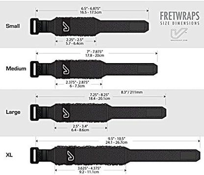 Gruv Gear Fret Wrap & Guitar Mute, Fretwrap for Acoustic, Electric & Bass | String Dampener Recording, Tapping & Practice Accessory (1 Pack, Extra Large Ebony, Fits 7-12 String Bass, Extended Guitar