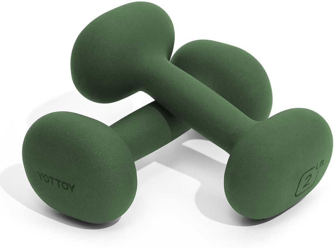 YOTTOY Weights Dumbbells Set for Women,2-15 Pound Dumbbells Set of 2, Non-Slip Hand Weights for Home Workouts, Portable Strength Training Neoprene dumbbells