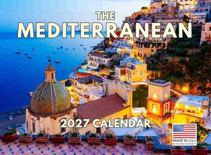 Mediterranean Calendar 2027 Monthly Wall Calender 12 Month