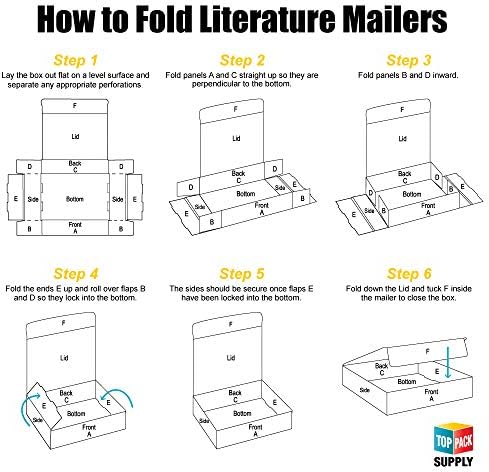 Top Pack Supply Literature Mailers, 9" x 6 1/2" x 1 3/4", Kraft (Pack of 50)