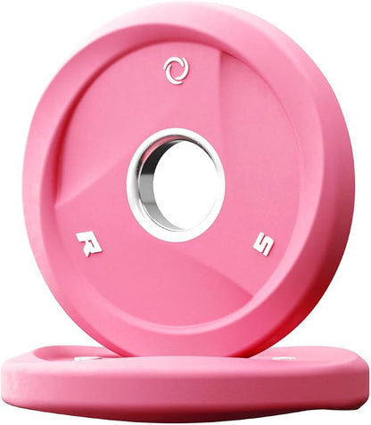 RitFit AURASPIN Olympic Grip Plates, Easy-Grip Curved Design for Home Gym | PU Coated with Curved Grip, Tri-Hole Design for Balanced Lifting, Olympic 2-Inch Bore for Home Gym