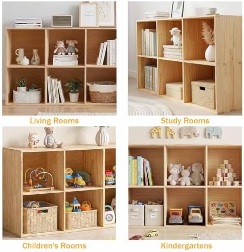 Solid Wood Horizontal Bookshelf,Cubby Storage Organizer,Vertical or Horizontal Bookcase,Hallway TV Stand,for Books, Photo Albums, Plants & Daily Necessities(47.2"-8Cube)