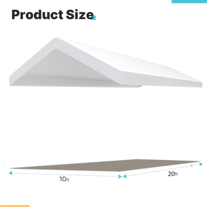 Upgraded Carport Replacement Canopy Cover for 10’ x 20‘ Car Tent Top Garage Shelter Cover Tarp with Ball Bungees (Only Top Cover, Frame Not Include) White