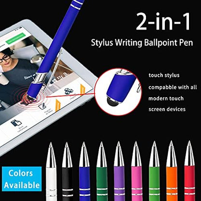 Qingxily Custom Pens Bulk - Up to 300 Personalized Stylus Ballpoint Pens With Free Engraving - Customized With Your Name, Text, Message for Business, Graduation, Anniversaries - Colorful 48 Pcs