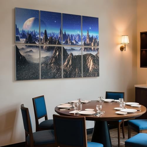 UMIACOUSTICS 8 Pcs 0.7Inch Thick Art Acoustic Panels, Total 47.2” x 31.5” Decorative Acoustical Wall Panels, Sound Absorbing Art Panels for Home, Office, Hotel, Astral Mystery Realm