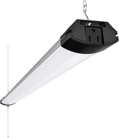 Barrina BS84 LED Shop Light for Garage, 10000LM, 84W, 4FT, 6500K Linkable Light Fixture for Workshop, Basement, Hanging or Flush Mount, Heat Dissipation with Pull Chain Switch, ETL,1 Pack