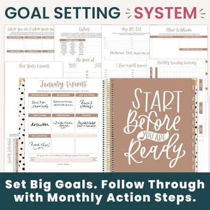 bloom daily planners 2027 Hardcover Goal & Vision Planner (January - December 2027) - Monthly & Weekly Calendar Year Agenda Organizer - 7.5" x 9" - Simply Spotted