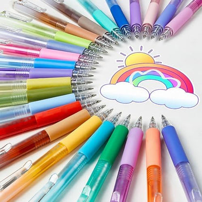 36 Colors Erasable Gel Pens, 2025 Upgraded Retractable Colored Pen with Fine 0.7mm Tip, Multi Color Nurse pens, Erasable Pens Multicolor for Office, School Supplies (12 colors)