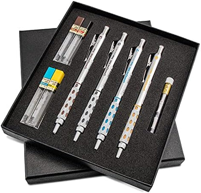 Pentel Arts GraphGear 1000 Mechanical Pencil Premium Gift Set with Refill Leads & Erasers (PG1000BXSET) (Pack of 6)