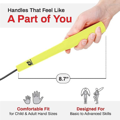 Buddy Lee Magic Speed Pro Fitness Jump Rope - | Ergonomically Designed Long Handles| Flower Cup Adjustment System| Endorsed by Jump Rope Champions | A Perfect Choice For Kids & Adults
