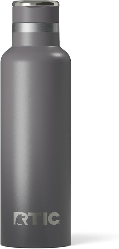 RTIC 20oz Journey Water Bottle, Ceramic Lined, Graphite | Stainless Steel Metal, Insulated for Hot and Cold Drinks, Sports, Travel and Camping