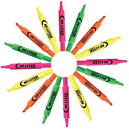 Avery Hi-Liter Desk-Style Highlighters, Smear Safe Ink, Chisel Tip, 4 Assorted Color Highlighters (24063)