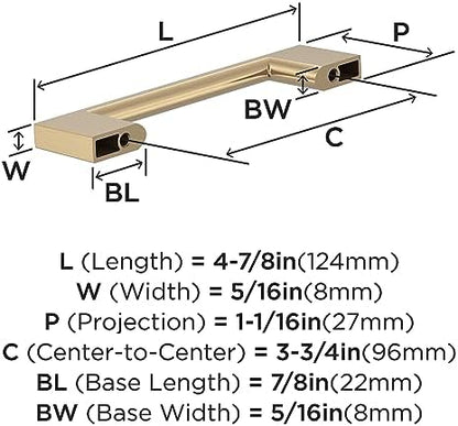 Amerock 10BX37131CZ | Champagne Bronze Cabinet Pull | 3-3/4 inch (96mm) Center-to-Center | 30 Pack | Cityscape | Furniture Hardware