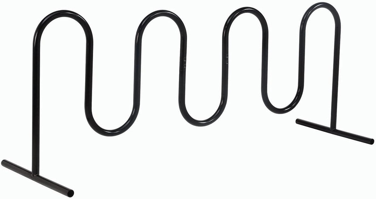 Global Industrial 94" L Wave Bike Rack, Free Standing, 9-Bike Capacity, Powder Coated Steel, Black, Commercial Bike Rack for Stores, Parks, Schools and More