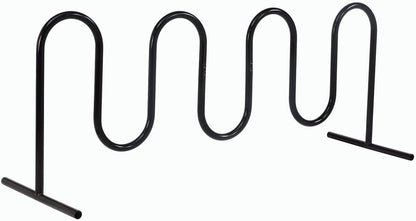 Global Industrial 94" L Wave Bike Rack, Free Standing, 9-Bike Capacity, Powder Coated Steel, Black, Commercial Bike Rack for Stores, Parks, Schools and More
