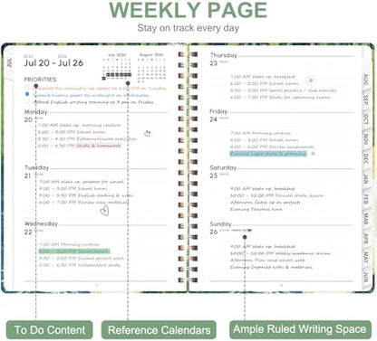 Planner 2026-2027, Weekly and Monthly Academic Year Calendar Planner, July 2026 - June 2027, Daily Agenda Book for Office School Supplies, A5(6.3'' x 8.5'')