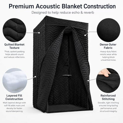 Portable Vocal Booth for Recording, Sound Booth for Home Studio