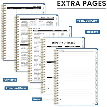 Large Planner 2026-2027, A4 (8.5" x 11") Hardcover Weekly & Monthly Planner July 2026 - June 2027 with Monthly Tabs, Academic Planner for School, Work and Office, Submerged Dalmatians