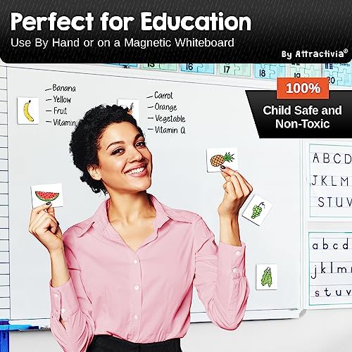 Attractivia Dry Erase Magnetic Labels 2.8 x 1.8 in, Small Dry Erase Magnets, 40-Pack, White Erasable Write-On All-Purpose Labels, for Office, Education, Home, Whiteboard