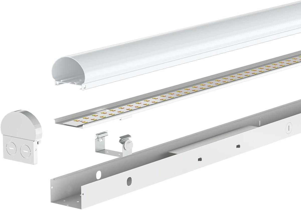 4FT LED Linear Strip Light, Super Bright 4 Foot LED Shop Lights 70W 60W 50W 40W 30W/6CCT 3000K-6500K Selectable, Flush Mount or Hanging 0-10V Dimmable Commercial Garage Ceiling Light, ETL DLC(4 Pcs)
