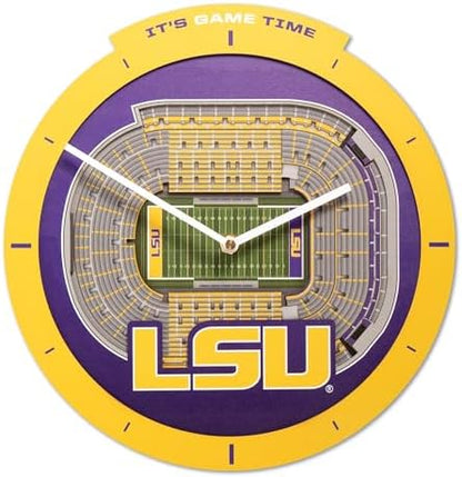 YouTheFan NCAA LSU Tigers StadiumView 3D Wall Clock