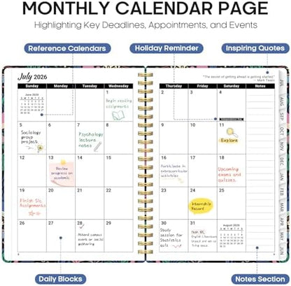 Planner 2026-2027, Monthly & Weekly Jul 2026-Jun 2027 Calendar Planner