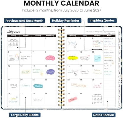 ZOTIA Planner 2026-2027 Weekly & Monthly Calendar Planner Jul 2026-Jun 2027