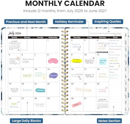 ZOTIA Planner 2026-2027 Jul 2026-Jun 2027 Academic Monthly & Weekly Planner