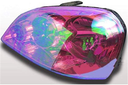LED LIGHT 12 by 48 inches Self Adhesive Shiny Chameleon Headlights Tail Lights Fog Lights Films,Film Sheet Sticker,Tint Vinyl Film with Gift Knife and Hand Tool (Purple)
