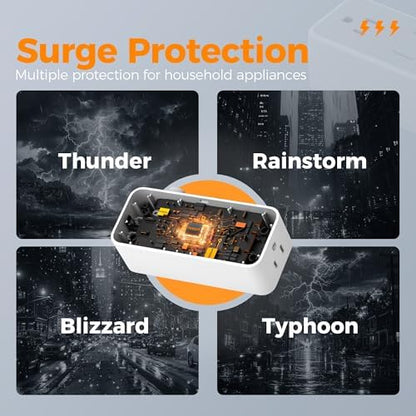 TESSAN Extension Cord 5 FT, Power Strip with 900J Surge Protection, Grey