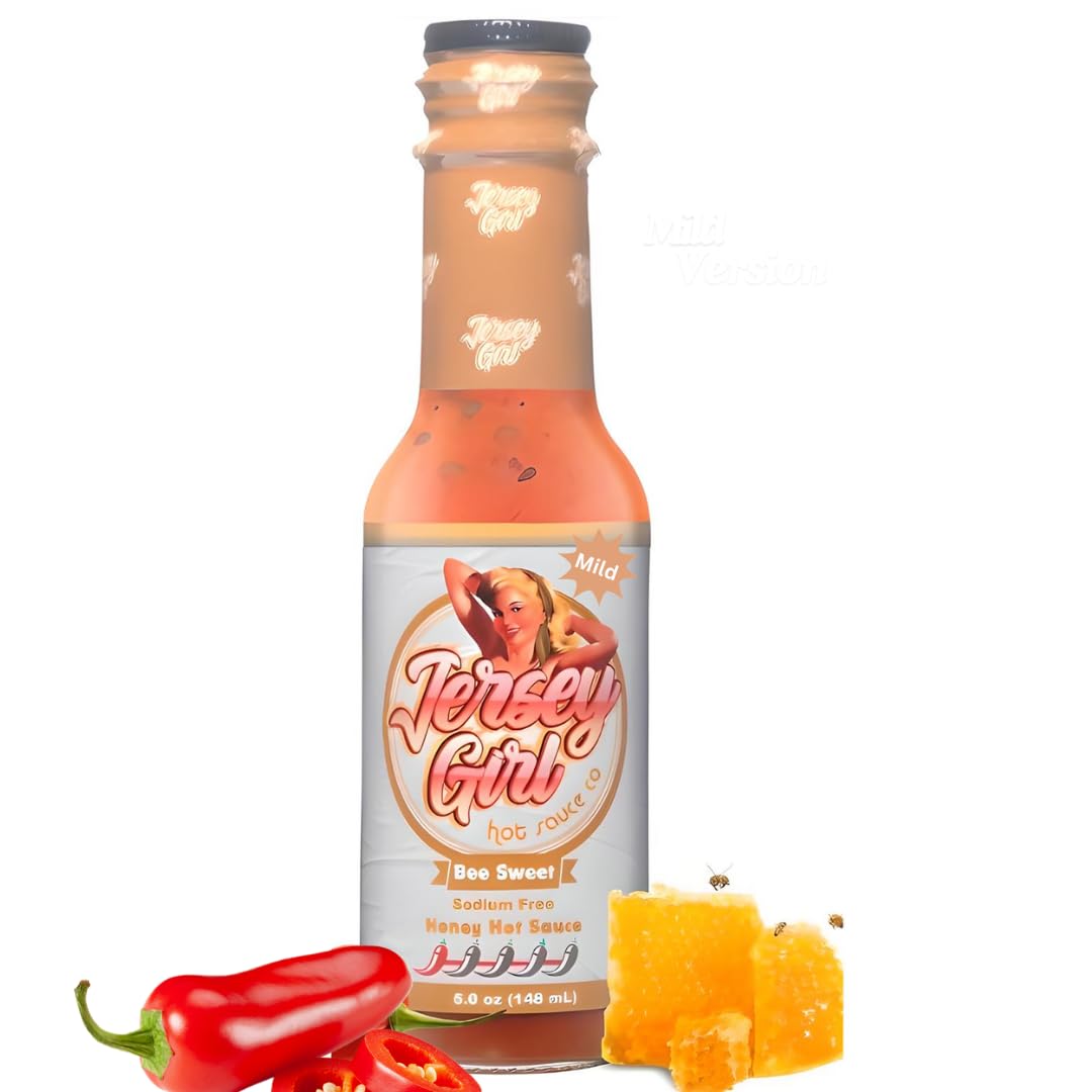 Jersey Girl Bee Sweet (New Mild Heat) Hot Sauce | Gluten-Free, Sodium-Free | 5oz Healthy, No Added Salt