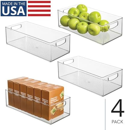iDesign Stackable Storage Bin, Set of 4, Clear