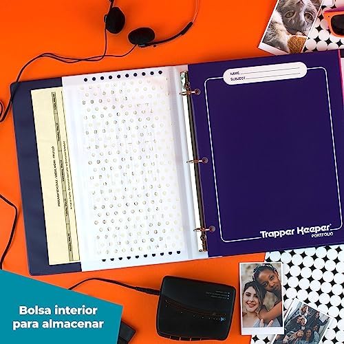 Mead Trapper Keeper Binder, Retro Design, 1 Inch Binder with Folders and Pockets, Holds 8-1/2" x 11" Paper, Shapes (260038CQ1-ECM) (Pack of 6)