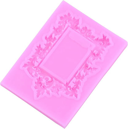 Mujiang Photo Frame Fondant Mold Picture Frames Silicone Molds Baroque Frames Mold Vintage Frame Chocolate Molds For Cake Decorating Cupcake Topper Candy Polymer Clay Gum Paste Set Of 6