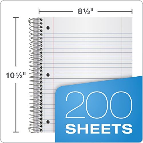 Oxford Spiral Notebooks, 5-Subject, Writing Journals, Wide Ruled Paper, Durable Plastic Cover, 200 Sheets, 5 Durable Divider Pockets, 2 Pack, Black and Blue (10387)