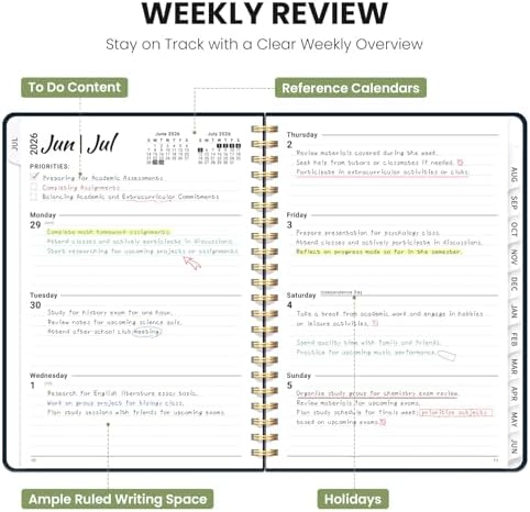 Large Planner 2026-2027, A4 (8.5" x 11") Hardcover Weekly & Monthly Planner July 2026 - June 2027 with Monthly Tabs, Academic Planner for School, Work and Office, Floral Dream