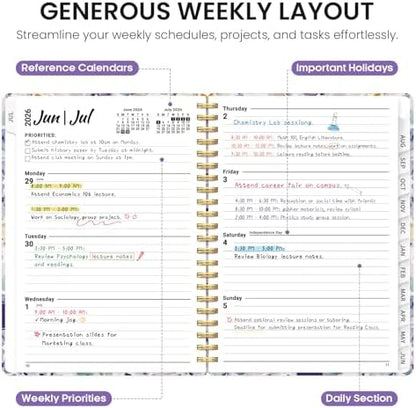 Planner 2026-2027, Monthly & Weekly Jul 2026-Jun 2027 Calendar Planner