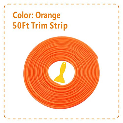 Orange Car Interior Decorative Molding Door Panel Dashboard Gap Trim Strip (50Ft) - size: 50Ft