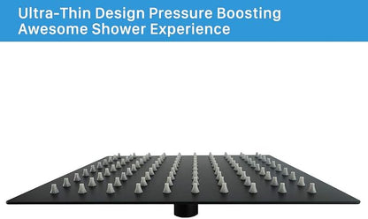 NearMoon Rain Shower Head, High Flow Stainless Steel Square Rainfall Shower, High Pressure Design, Awesome Shower Experience Even At Low Water Flow (8 Inch, Matte Black)