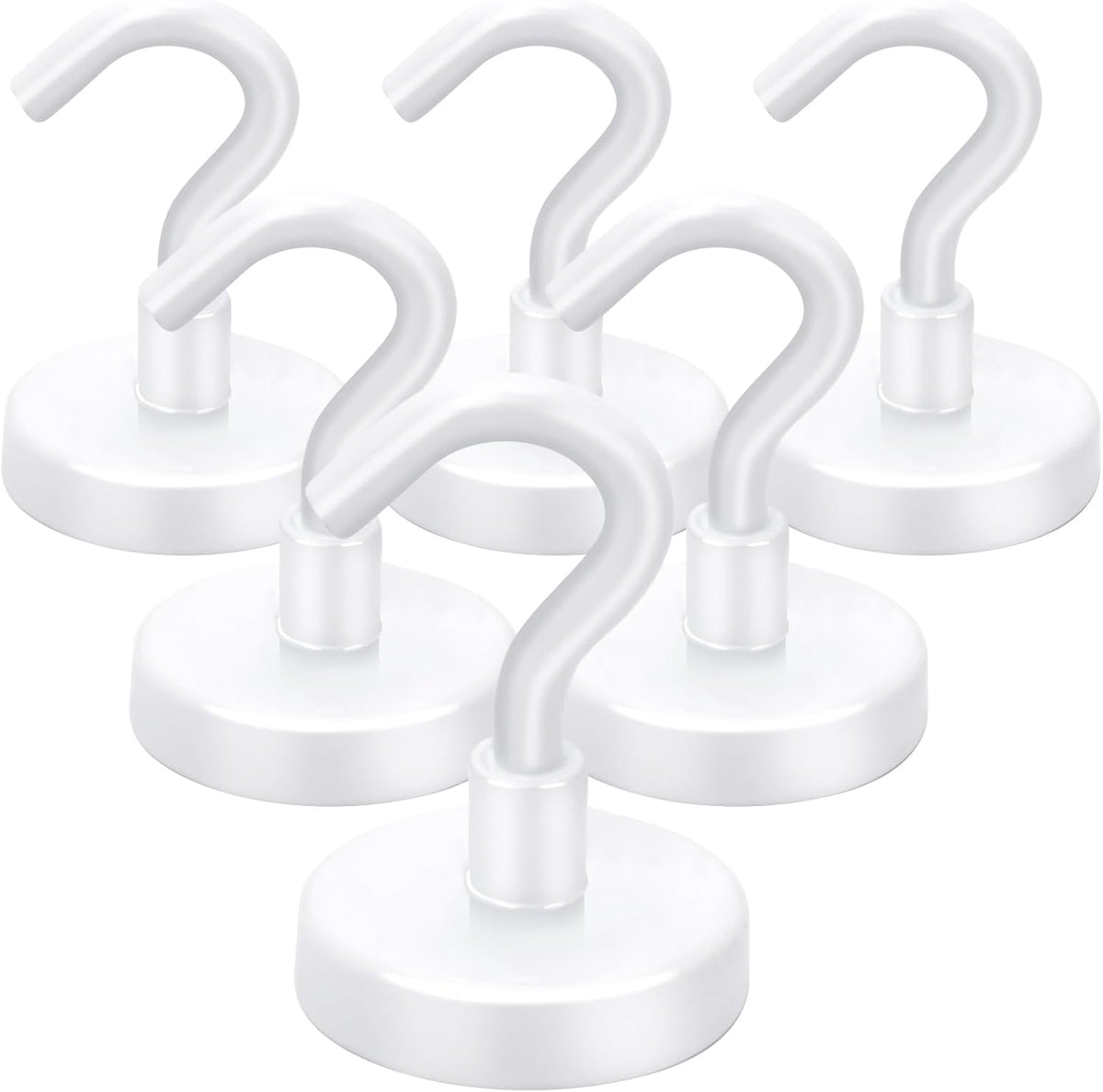 LOVIMAG Cruise Must Haves, 80Lb Magnet Hooks, White Cruise Magnets for Door, Cruise Door Magnets, Magnetic Hooks for Hanging-6Pack