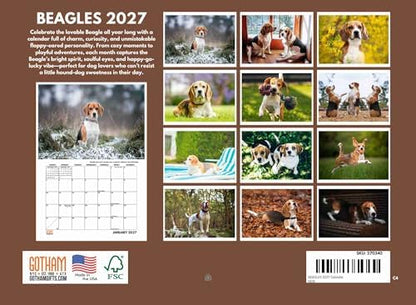 Beagle Calendar 2027 Monthly Wall Calender 12 Month