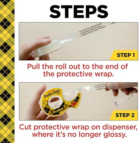 Scotch Double Sided Tape with Tape Dispenser, 0.50 in. x 900 in.